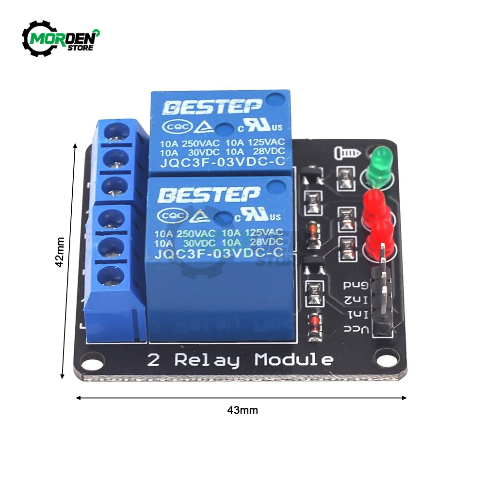 3V 3.3V One Two Channel Relay Module Low Level Trigger with Lamp Relay Board Power Supply for Home Appliance