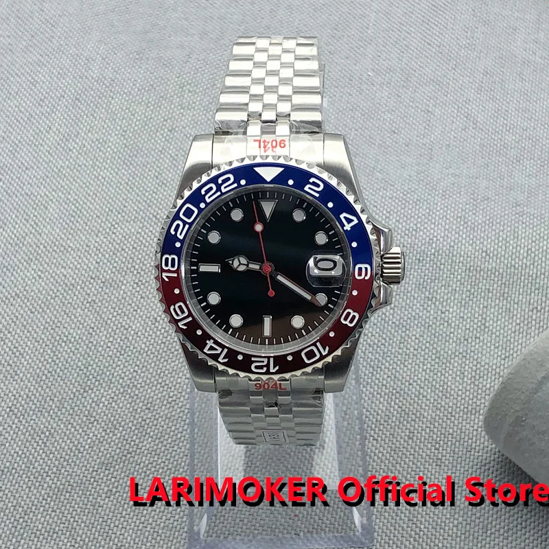 

LARIMOKER 40mm Mechanical Men's Watch Sapphire Glass Stainless Steel Oyster Bracelet Luminous Dial Use 2813 8215 NH35A PT5000