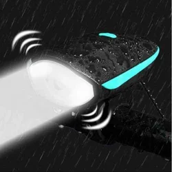 Auto defesa bicicleta farol com super alto sino chifre 120 db à prova dwaterproof água 3 modos usb recarregável luz dianteira da bicicleta