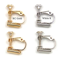 10pcs/Lot DIY Handmade Clip on Earring Converters Screw Ear Clip Converter Turn Studs Silver needle Into A Clip-On Earrings JF55