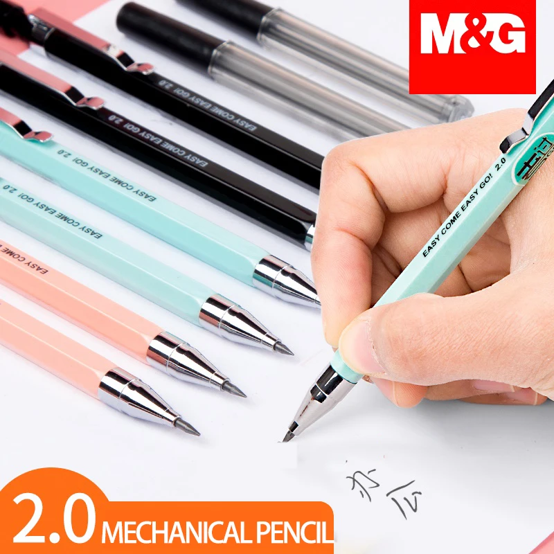 

2Pcs 2.0mm Mechanical Pencil with 40pcs Free Refills Eraser 2B Kawaii Pencils For Writing Sketch Painting Kids School Supplies