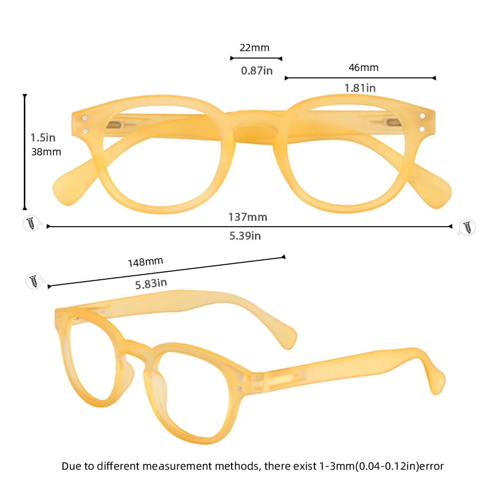 Meeshow Neue Honig Pfirsich Lesebrille Retro Europa Stil Qualität Männer Frauen Brillen Mit Flex Lesebrillen 1513 – Detail 7