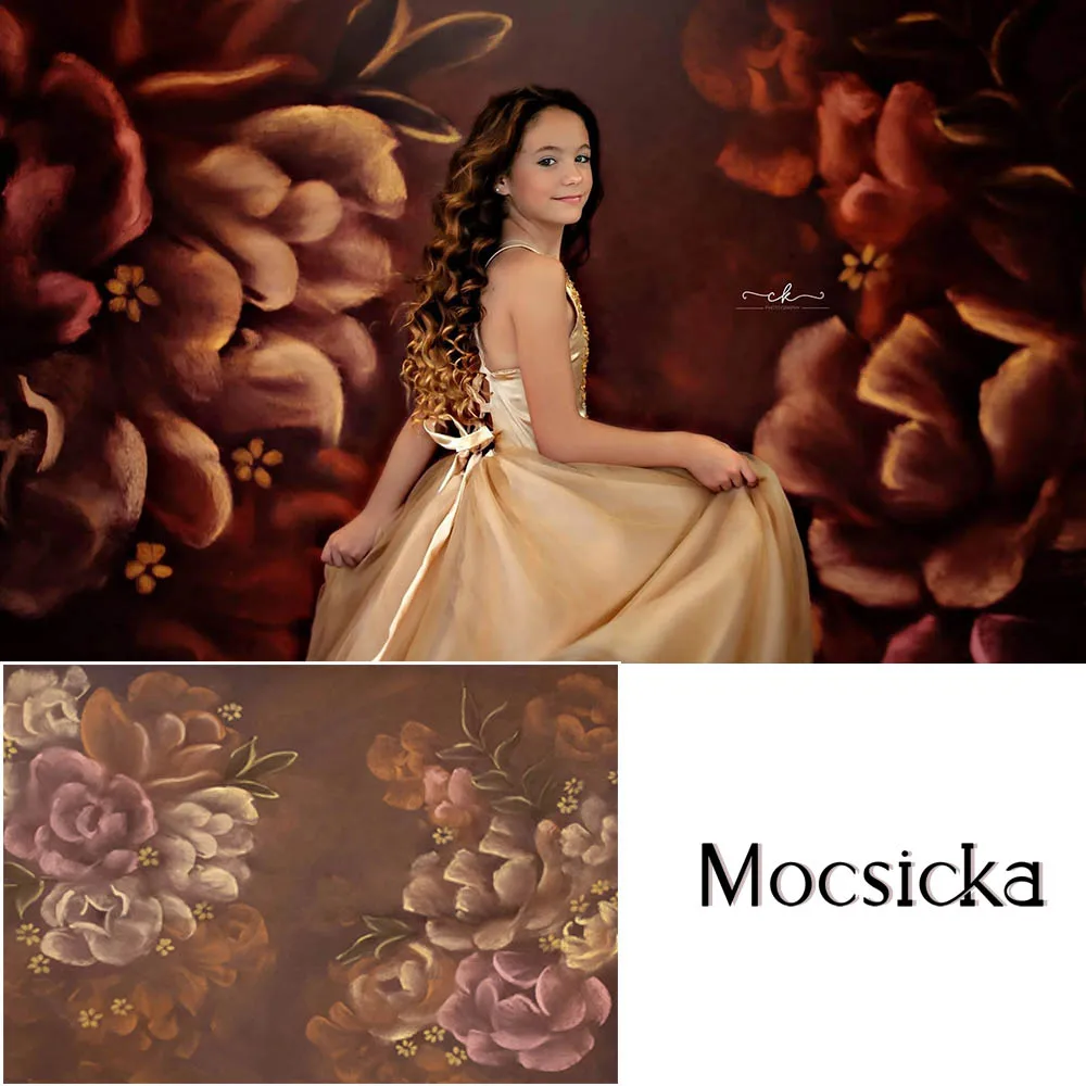 

Mocsicka Retro Fantasy Floral Photography Backdrops Blooming Flower Newborn Baby Maternity Art Photocall Background Photo Studio