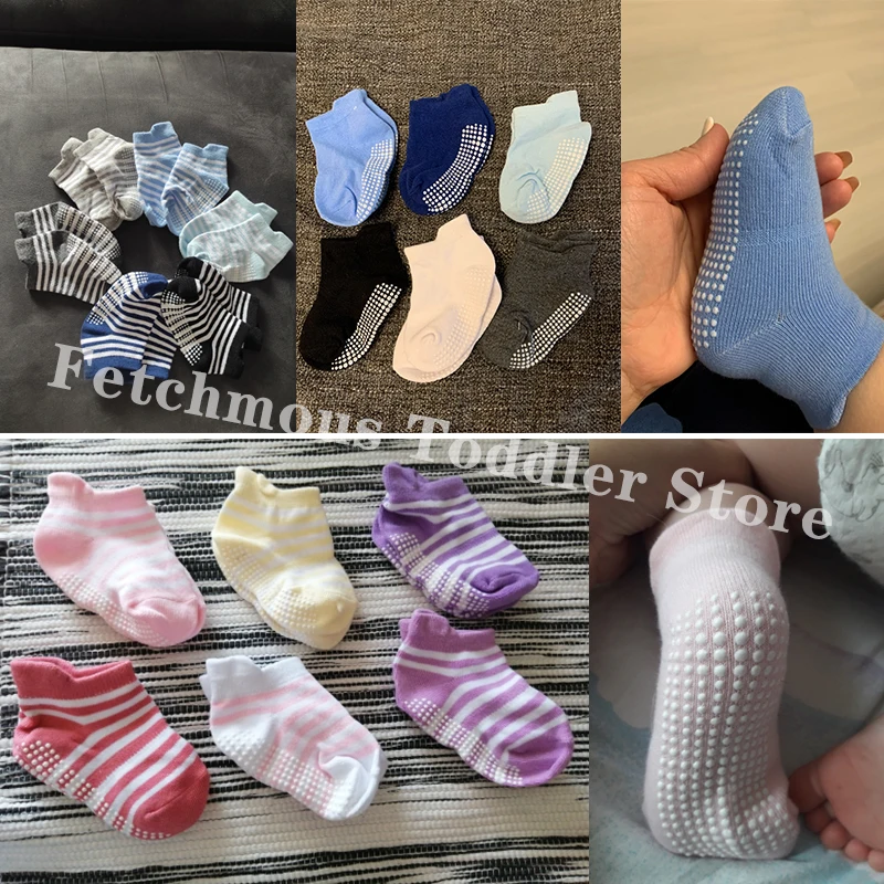 12 Pairs/lot Baby Socks Set Casual Toddler Boy Girl Clothes Accessories 0 To 5 Yrs Kid Short Sock Non Slip Breathable Bebe Stuff