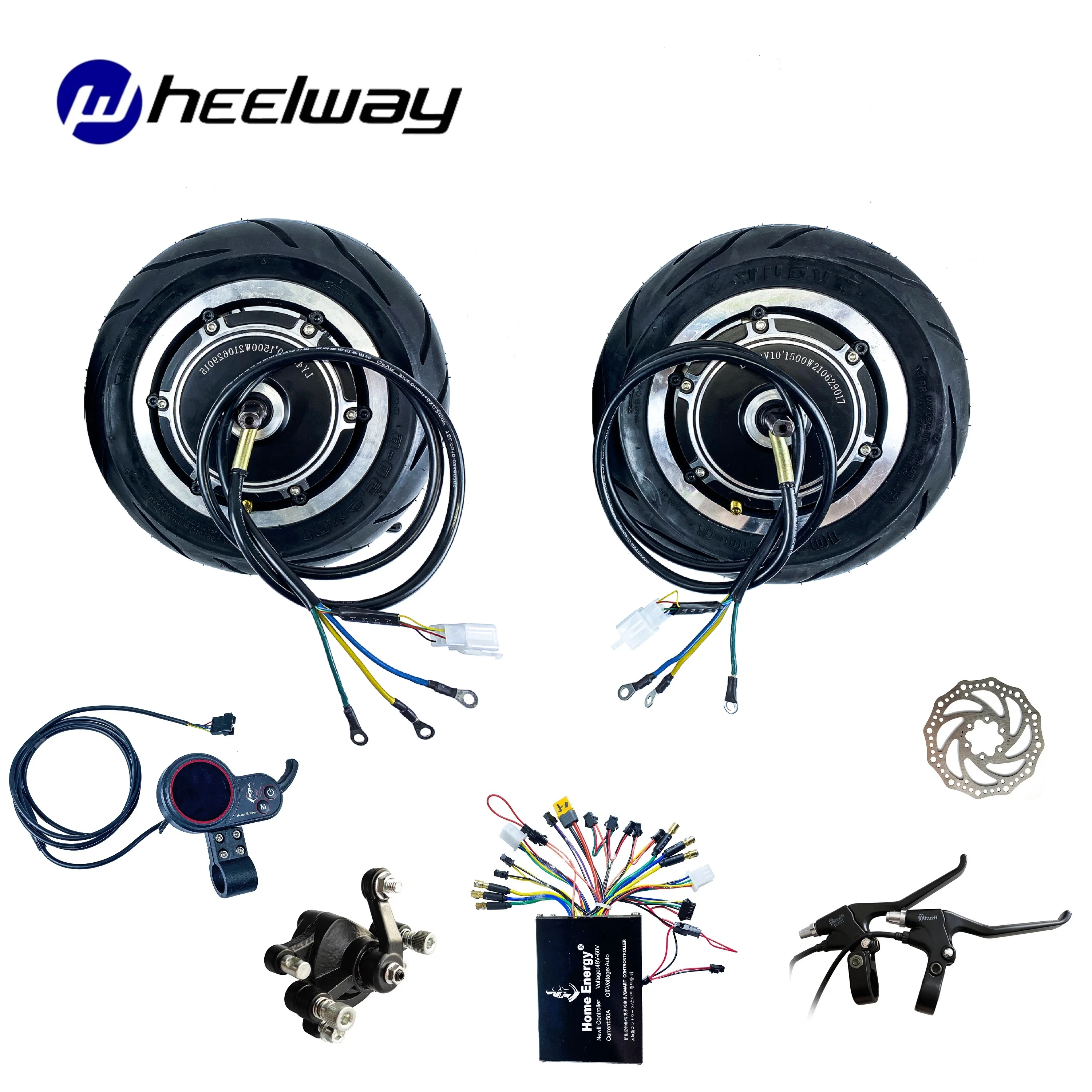 Gearless Electric Bicycle Motor Kit, Electric Scooter Motor, 50A Controller, Brushless, 10inch, 48V, 60V, 1500W, 3000W, 10x4.5-6