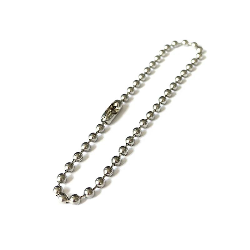 Pareto 13cm 2.4mm 304 Stainless Steel Ball Chain with Connector DIY Bag Cloth Keychain Tags 100pcs