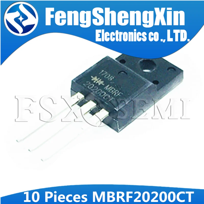 10pcs/lot MBRF20200CTG MBRF20200CT MBRF20200 20200CTG B20200G 20A/200V TO-220F Schottky diode