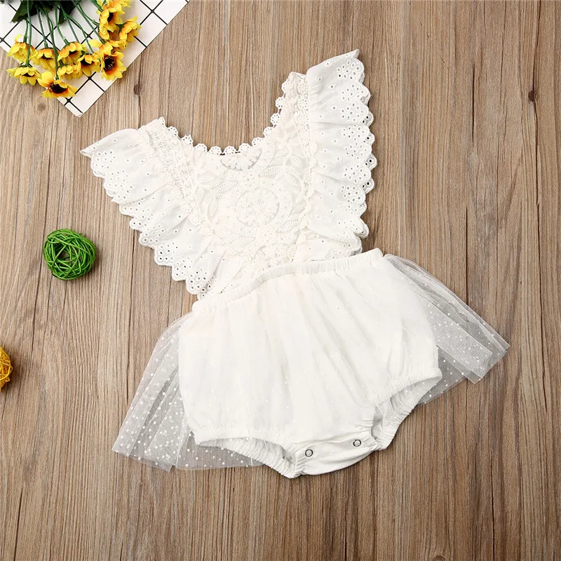 Blotona Cute Newborn Baby Girl Sleeveless/Long Sleeve Lace Romper Jumpsuit Tutu Dress Outfits Clothes 0-24M