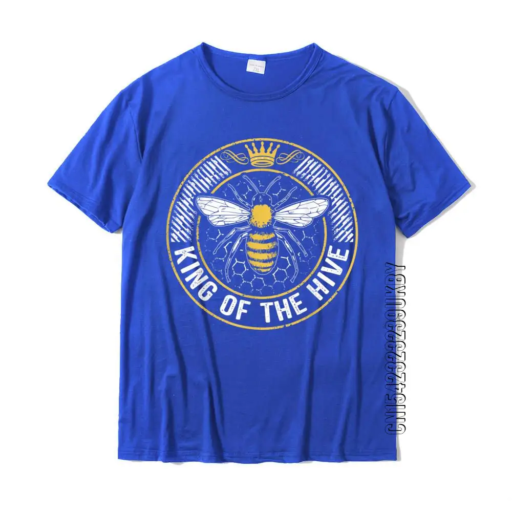 King Of The Hive Beekeeper Bee Lover Honey T-Shirt Normal T Shirt For Adult Cotton Tees Normal Discount