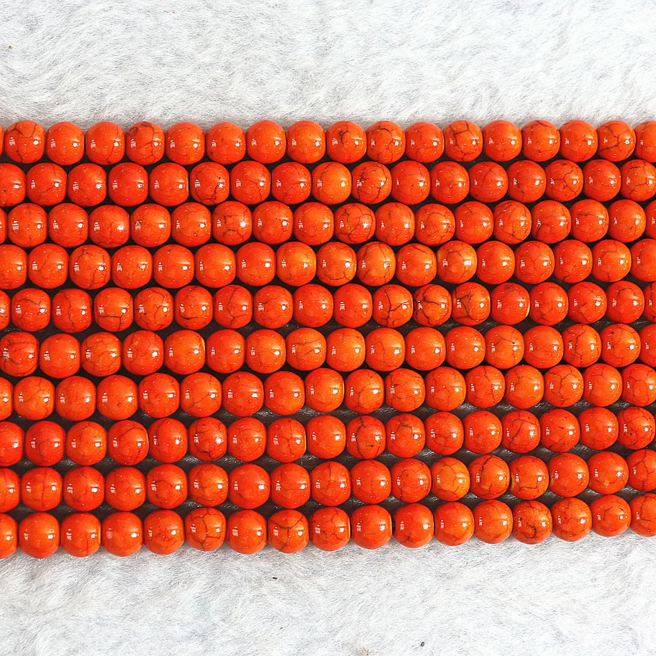 Fashion orange calaite turquoises stone 4mm 6mm 8mm 10mm 12mm new round beads diy trendy Jewelry making B301