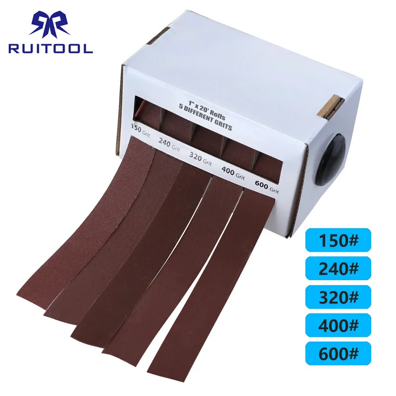 150-600 Carta Vetrata a grana 25mm * 6M di Macinazione A Secco Smeriglio Nastro Abrasivo Drawable Sabbia Rotolo di Carta per metallo, Vetro, Legno di Lucidatura Abrasiva