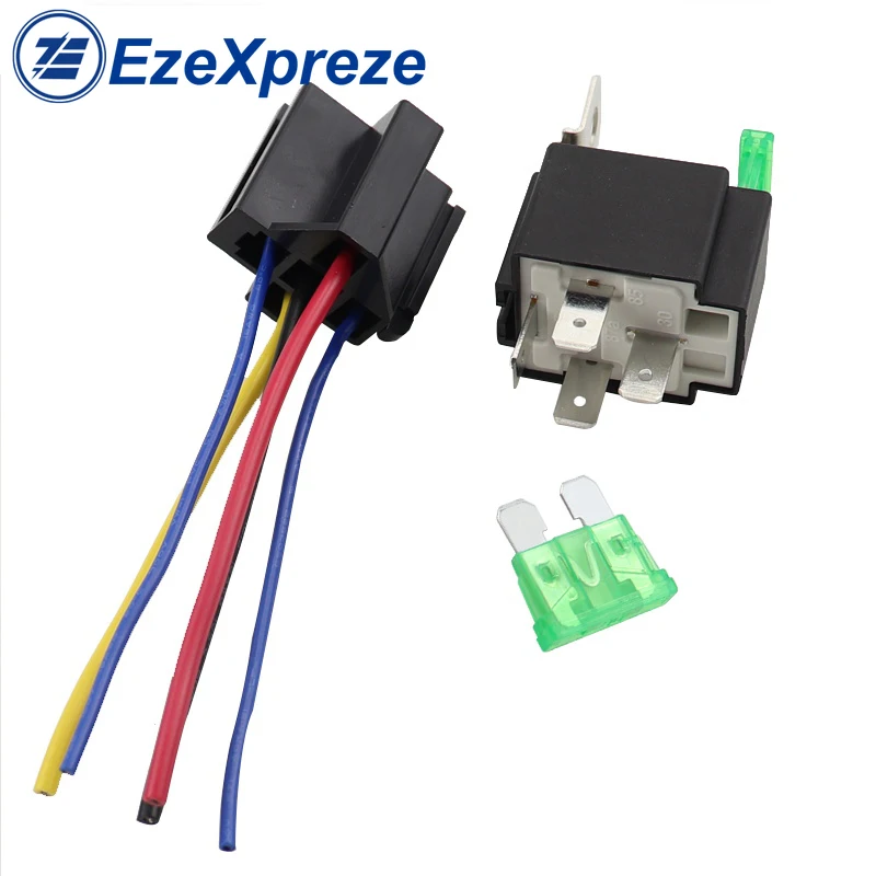 6sets JD1912 Car Auto Automotive Relay 12V/24V 30A RY28 Normally Open Contact 4Pins Practical with Socket with Fuse Universal