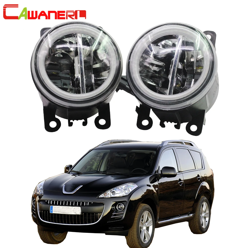 

Cawanerl Car Styling 4000LM LED Bulb Fog Light + Angel Eye Daytime Running Light DRL H11 12V For Peugeot 4007 GP_ 2007-2013