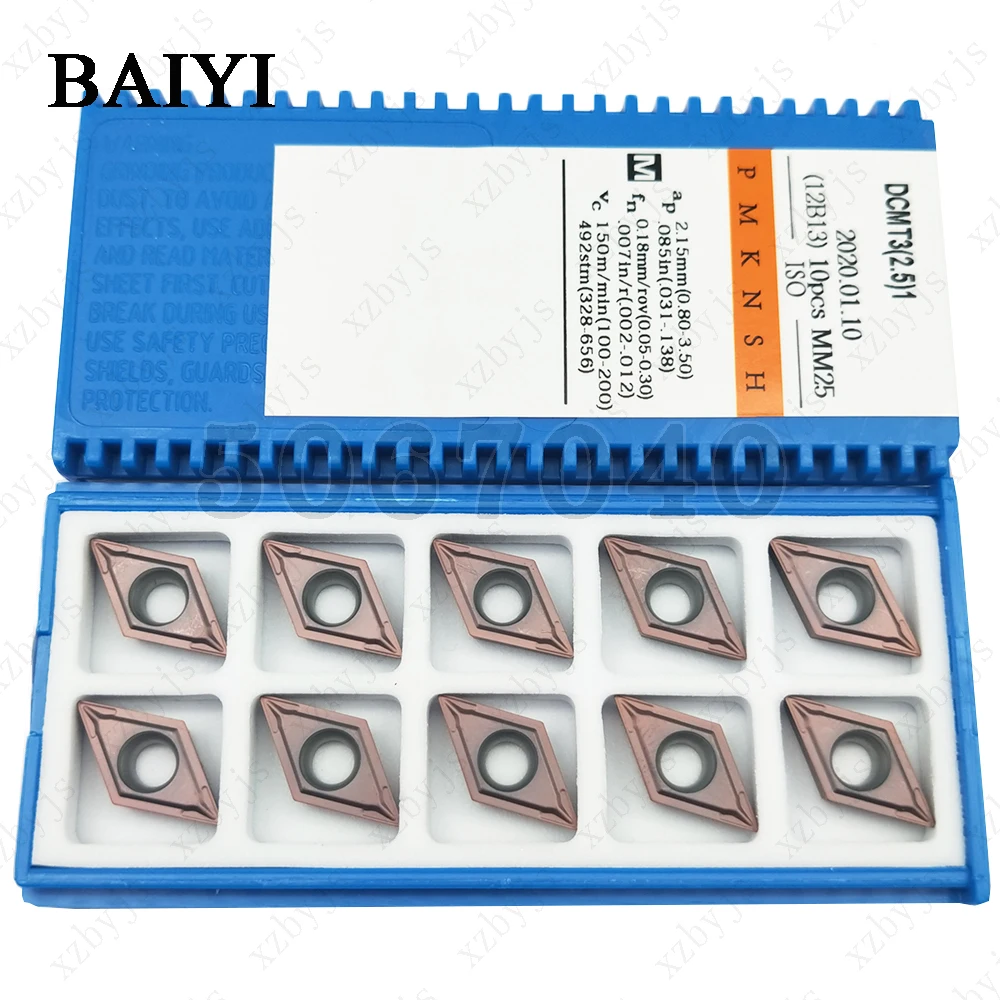 DCMT11T304 MM25 DCMT11T308 MM25 كربيد تحول داخلي, أداة قطع مخرطة معدنية ، أداة CNC DCMT 11T304/08 شفرة