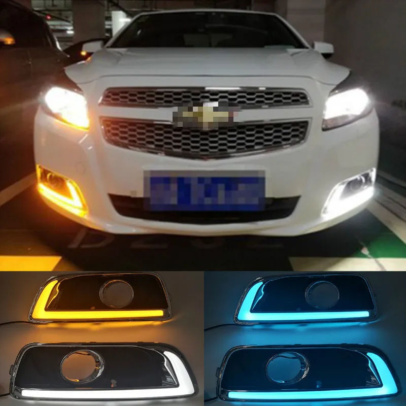 

1set LED DRL Daytime Running Light yellow turn lamp Relay Daylight For Chevrolet Chevy Malibu 2011 2012 2013 2015