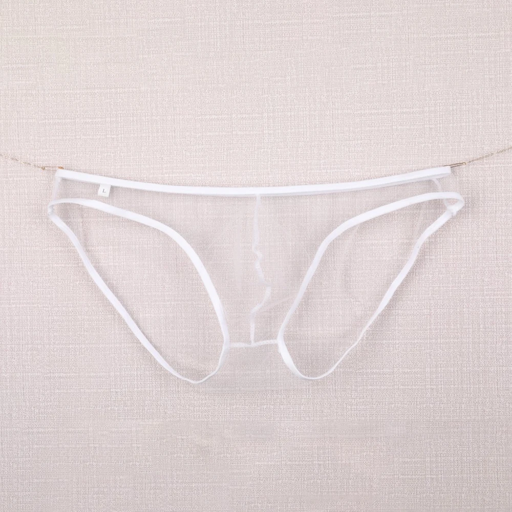 Men Transparent Panties Mesh Pocket Low Waist Briefs See-Through Underwear Male Underpant Sexy Lingerie Erotic Shorts Breathable