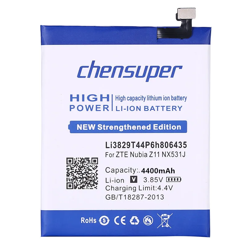 2pcs/chensuper Li3829T44P6h806435 4400mAh For ZTE Nubia Z11 NX531J High Quality Phone Battery