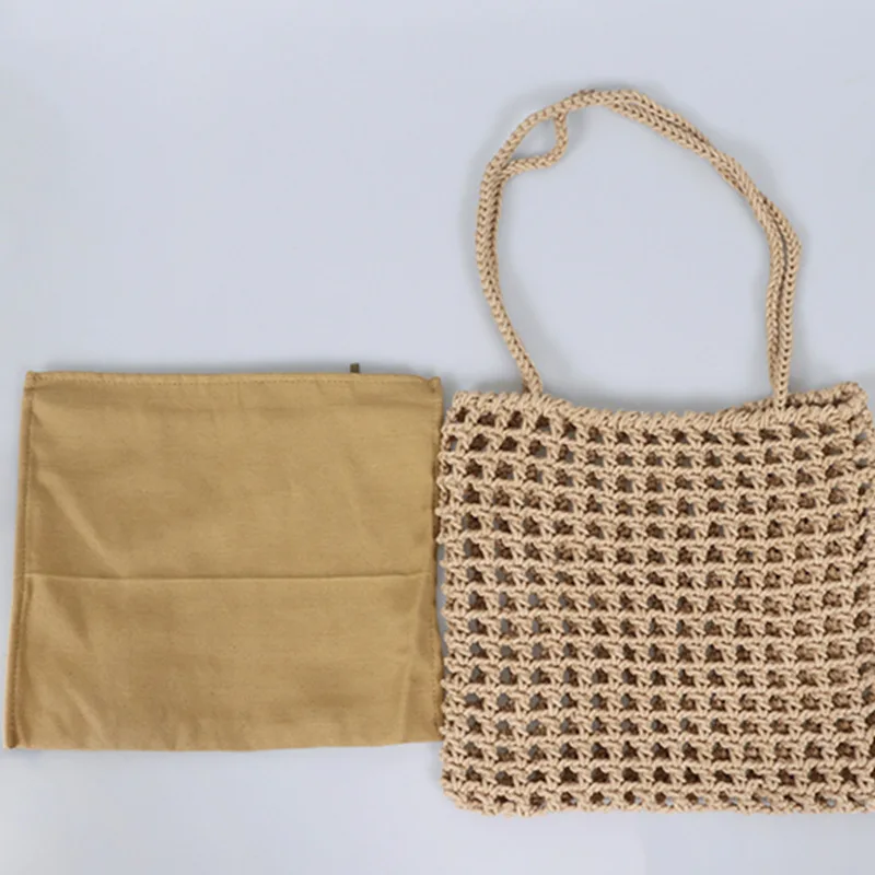 Sac fourre-tout tissé en résille, grande capacité, à bandoulière, ajouré, style bohème, pour la plage, été, 2021