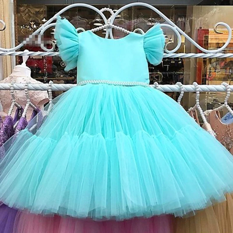 New Princess Party Tutu Flower Girl Dresses 1 2 3 4 5 Years Birthday Kids Clothes Christmas Birthday Wedding Baby Baptis Costume