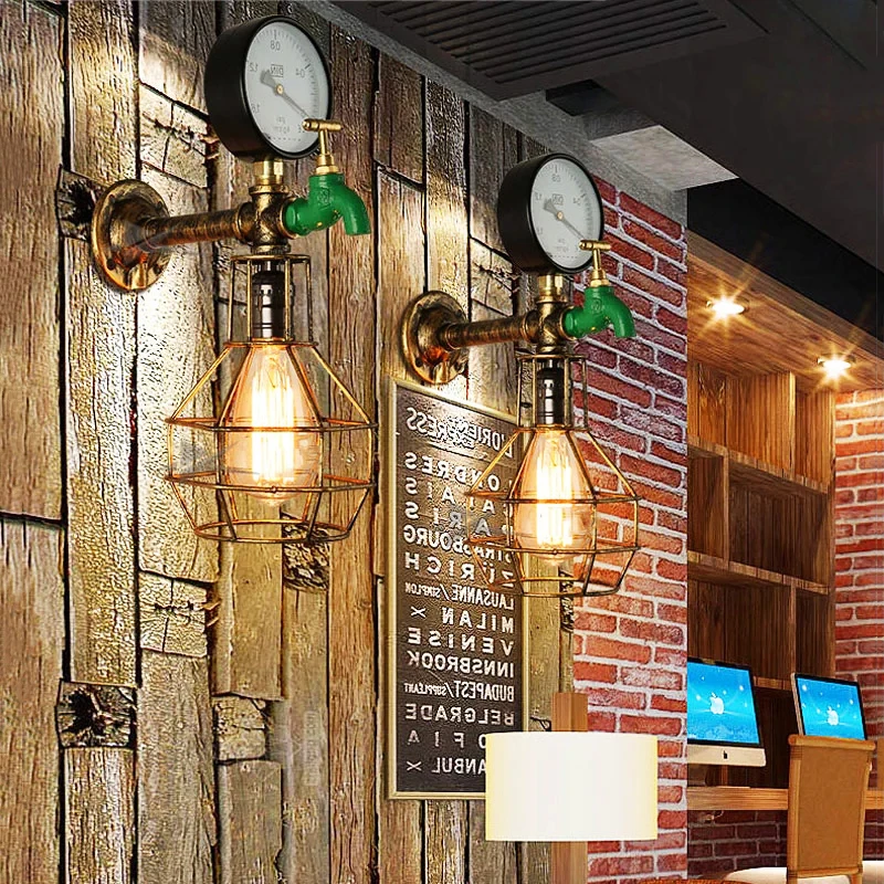 

Retro Wall Light Steam Punk Lighting Fixtures Home Decor Vintage Wall Lamp Bedroom Stair Cafe Corridor Bedside lamp