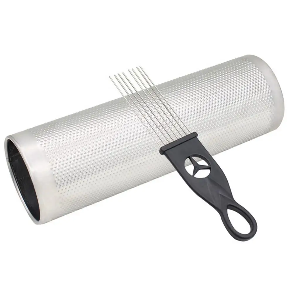 Stainless Steel Guiro Instrument with Scraper Latin Percussion Musical Tool