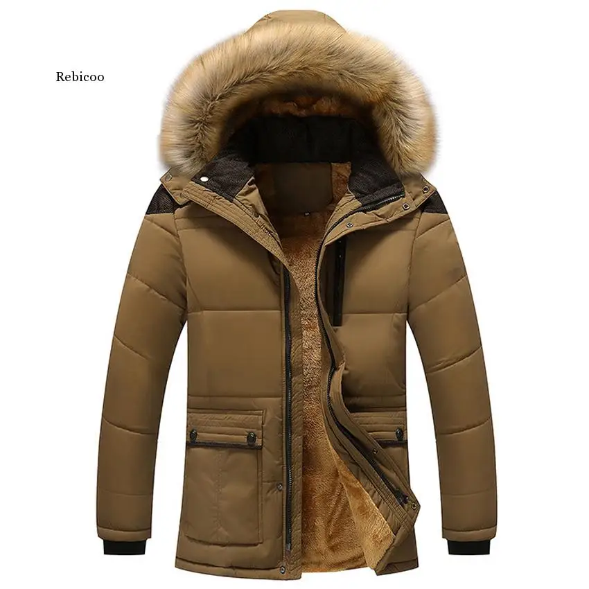 Parka Men Coats Winter Jacket Men Thicken Hooded Windproof Outwear Warm Coat Cotton-Padded Clothing Casual Men's Overcoat