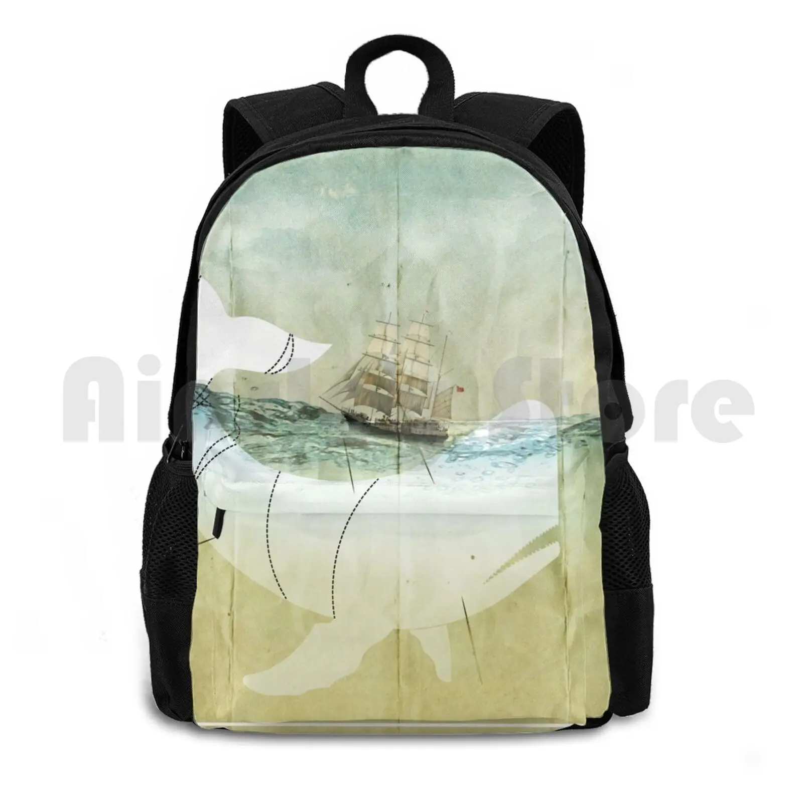 

Dick , The Outdoor Hiking Backpack Waterproof Camping Travel Harpoon Chains Spanish Boat Galleon Sailing Ship Tall Ship Whale