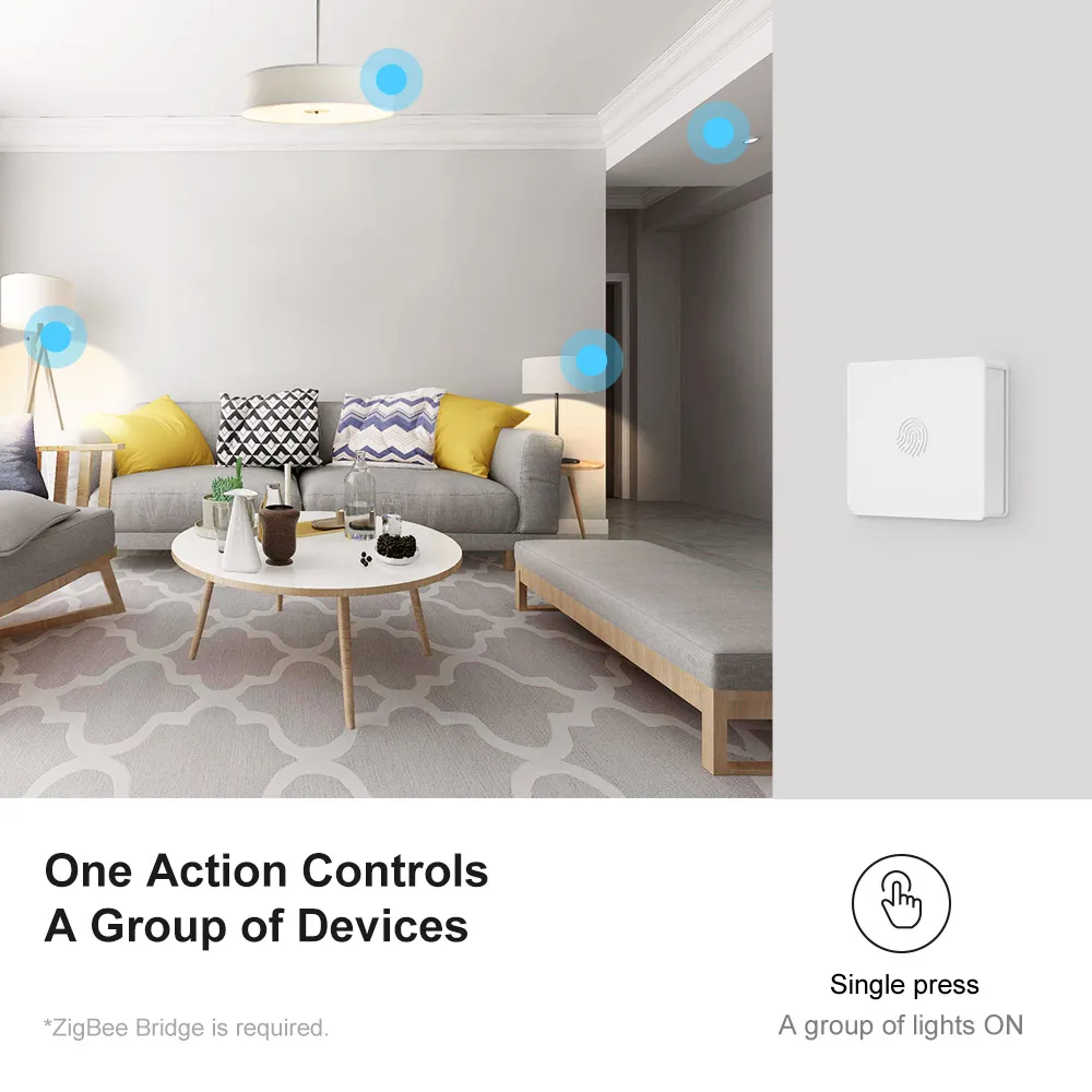 SONOFF SNZB-01 Zigbee Wireless Switch Smart Home Switch إشعار البطارية المنخفضة على تطبيق e-WeLink يعمل مع SONOFF ZBBridge IFTTT