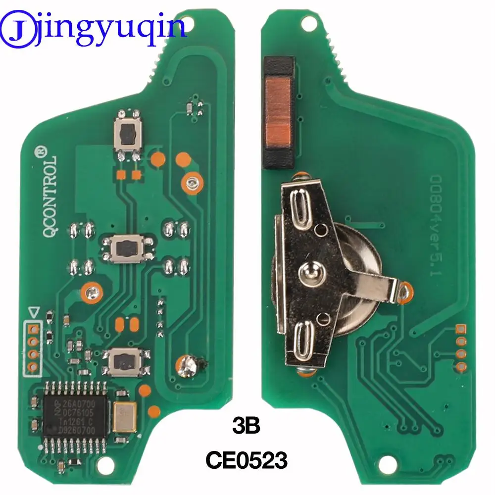 Jingyuqin 3-przyciskowy zdalny kluczyk do Peugeot 207 307 407 308 408 do Citroen Fob 434MHZ ID46 Chip CE0536 CE0523 ASK/FSK HU83/VA2