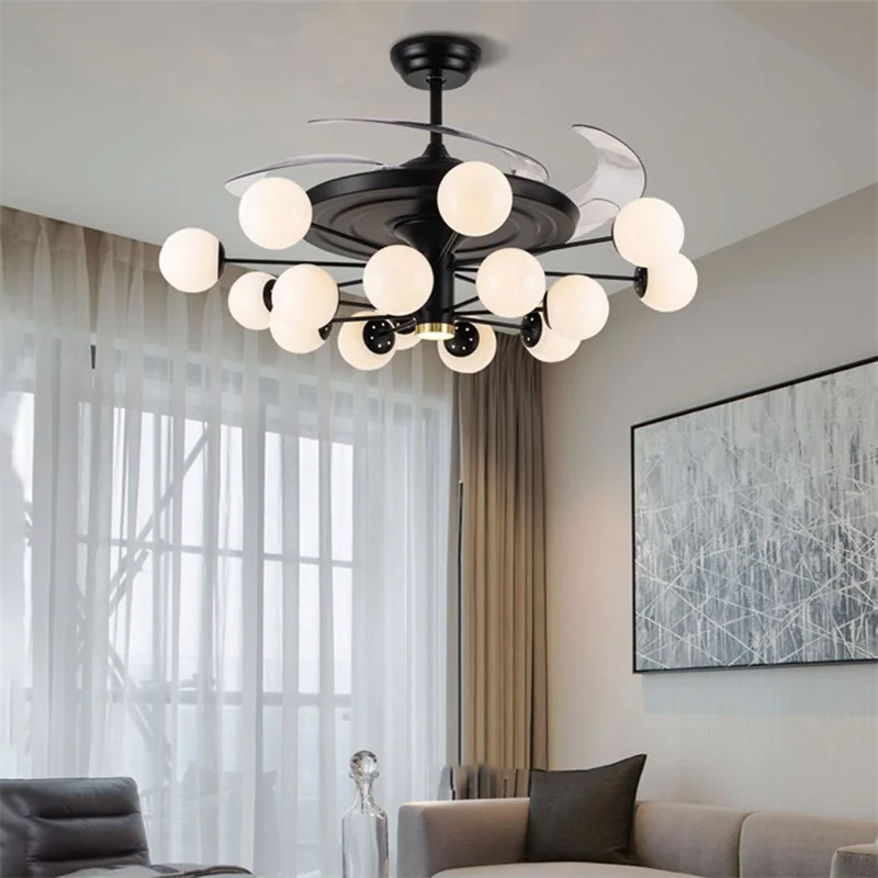 OULALA Modern Ceiling Fan Lights Big 52 Inch Lamps Remote Control Without Blade For Home Dining Room