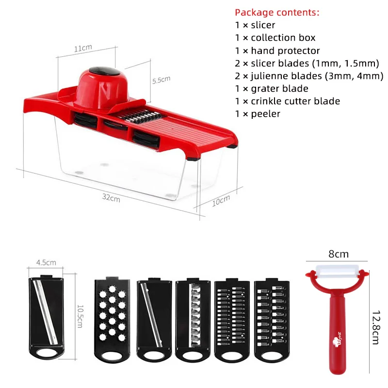 Ralador De Cortador De Legumes, Fatiadores De Legumes, Trituradores, Multi Slicer, Descascador, Fruta De Cenoura, 6 em 1 Gadgets, Ferramentas de