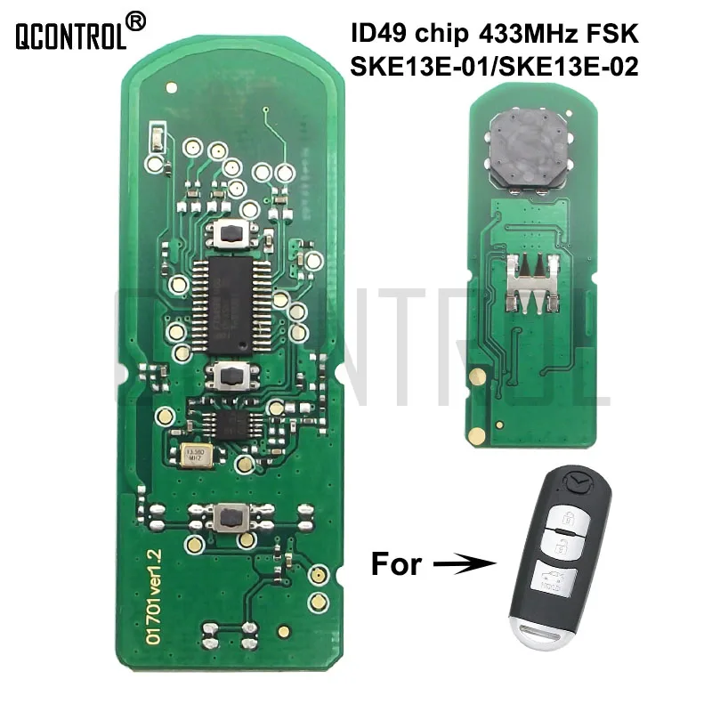 

QCONTROL Car Remote Key Electronic Circuit Board for MAZDA CX-3 Axela CX-5 Atenza Model SKE13E-01 SKE13E-02 Car Remote Control