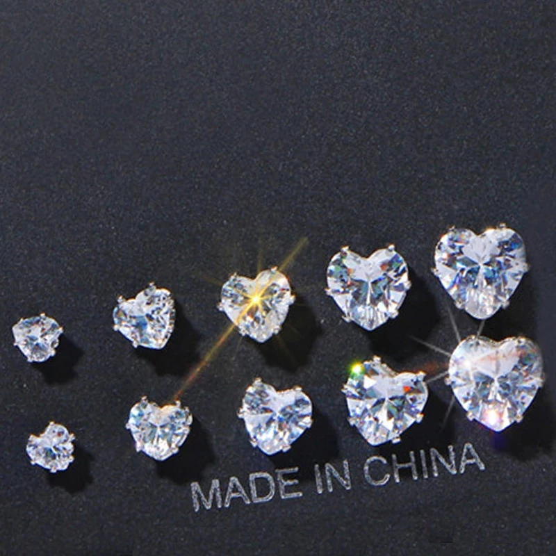 korean fashion Vintage Cubic Zirconia Stud Earrings set for Women Piercing Silver Color Earrings Jewelry Accessorie Brincos 2020