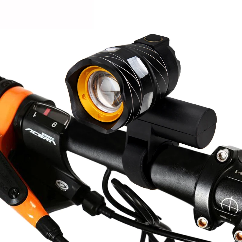 Waterdichte Usb Oplaadbare Voorfietslamp Zoombare Led Bike Licht Mtb Fietsen Koplamp 3 Modi Nachtveiligheidslamp