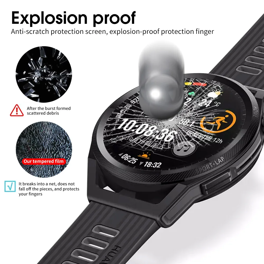 3 pçs 9h filmes de vidro temperado para huawei assista gt runner 46mm smartwatch protetor de tela à prova de explosão filme acessórios
