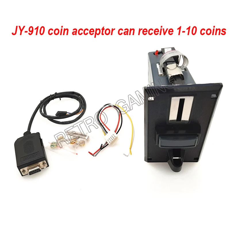 JY910 Multi Coin Acceptor Selector 12V Acceptor Token Pulse Output Serial Port to PC Computer Accept 10 for Metro Super Pass