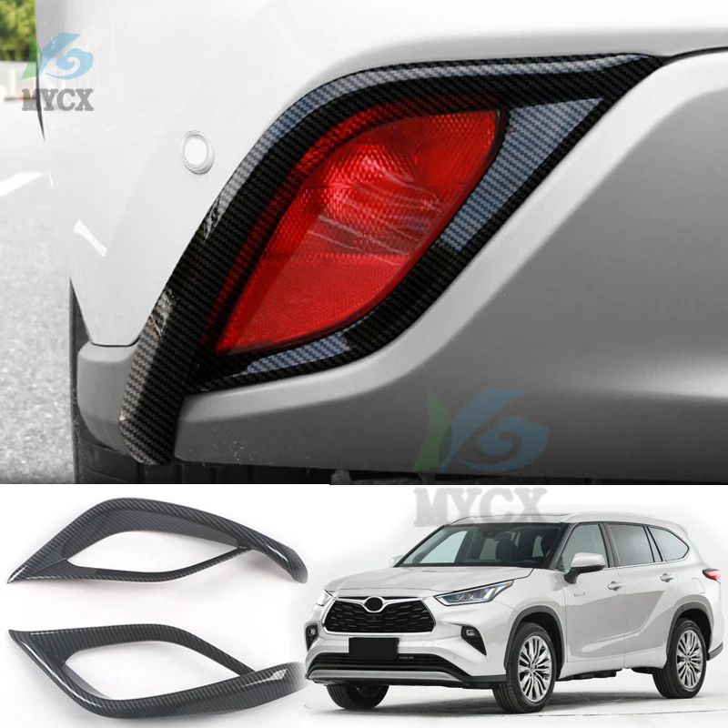 

ABS electroplating rear fog lights eyebrows Fog lamp frame For Toyota Highlander XU70 Refit 2022 2021 Car Accessories