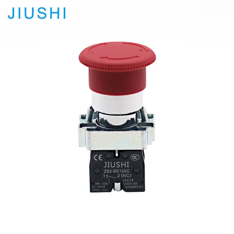 Copper silver point XB2-BS542 Hot Sell  22mm metal emergency stop push button switch latching switch 1NC