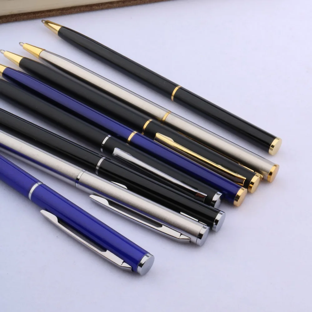 High quality 006 Stainless steel Ballpoint Pen Frosted classical gold signature ink ball point pen Stationery Office supplies