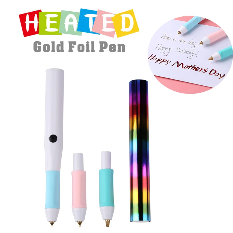 All-in-one-kit Heat Foil Pen Colorful Foil Paper Set Perfect To Add Handwritten Sentiments Card Album Making For Paper Used 2021