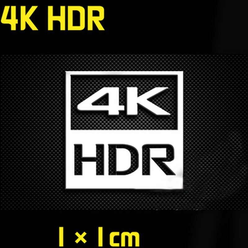 Étiquette HD 4K HDR FHD pour moniteur TV, cinéma maison, autocollant de téléphone portable, autocollant de transfert en métal