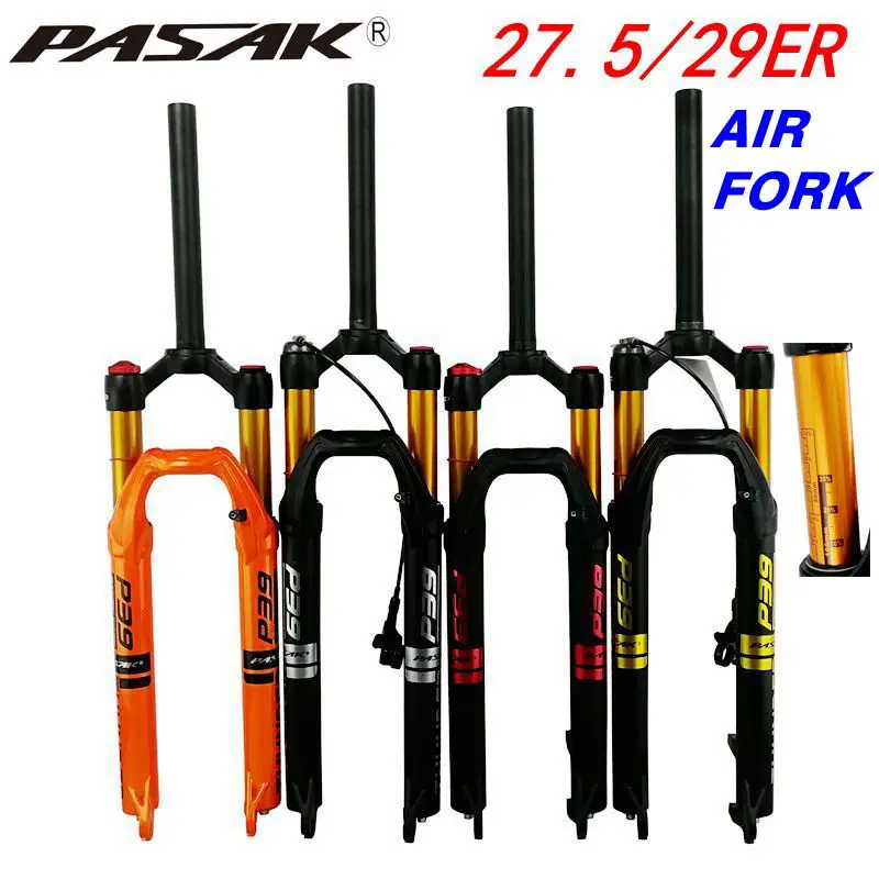 PASAK mountain bike air fork bike shock absorbent  fork 27.529 inch magnesium alloy aluminum alloy shoulder control line control