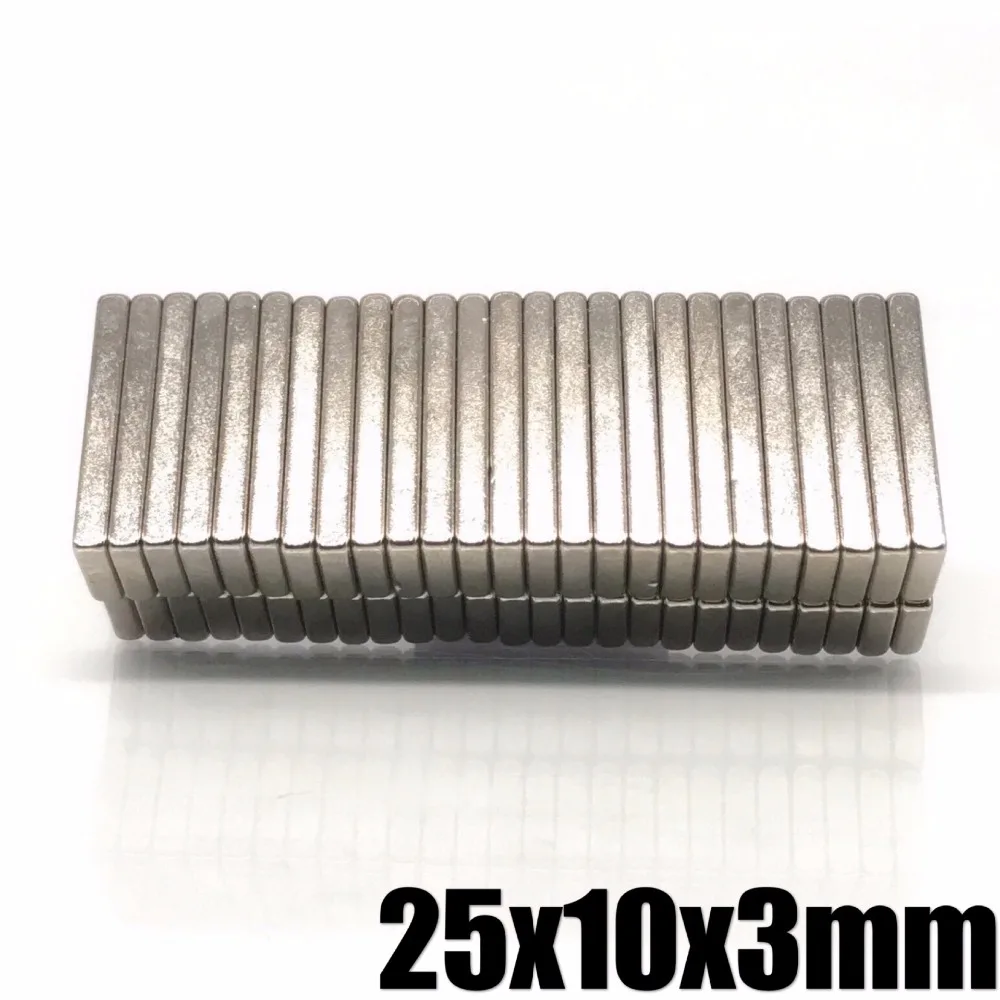 5/10/20/50/100pcs 25*10*3 Very Strong Neodymium Block Magnets 25x10x3 N35 Grade Powerful Magnet Permanent Magnet 25 x 10 x 3 mm