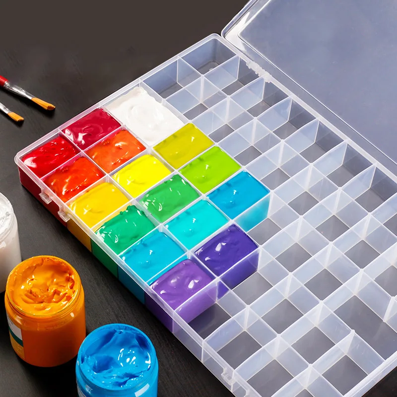 

Gouache acrylic traditional painting pigment painting box 24 grid 48color palette transparent large capacity 36 box portable art