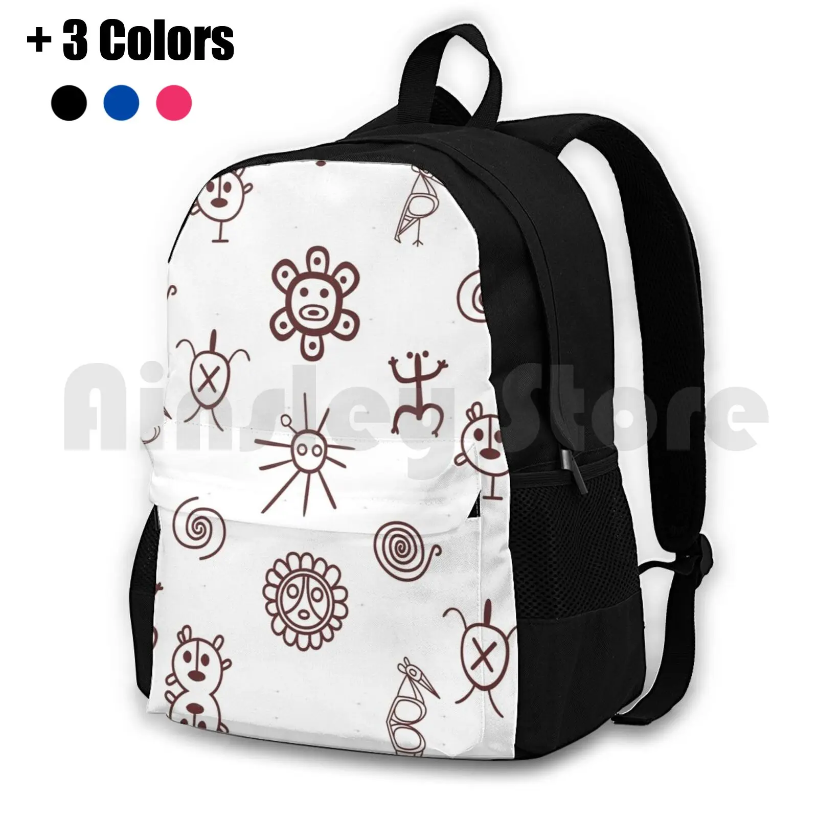 Set Of Taino Puerto Rico Brown Outdoor Hiking Backpack Riding Climbing Sports Bag Puerto Rico Taino Taino Puerto Rico Tainos