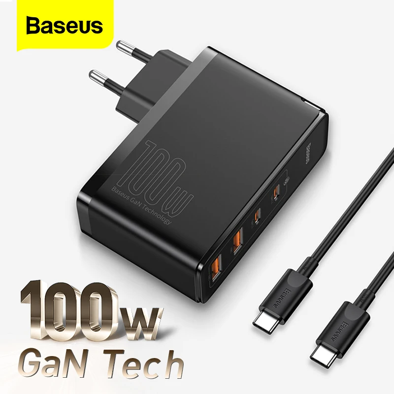 baseus-100ワットガンusbタイプc充電器急速充電qc-50-pd-40-30急速充電器iphone-12プロmacbookのラップトップのタブレット