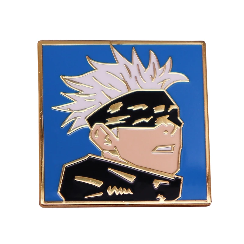 Jujutsu Kaisen Gojo Satoru Badge Special Grade Sorcerer Pin White Hair Anime Boy blindfold Handsome man Brooch