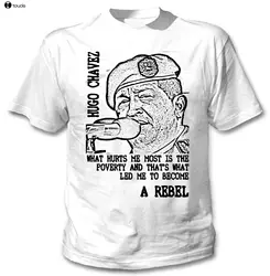 Funny Clothing Casual Short Sleeve Tshirts Hugo Chavez Rebel Quote - New Cotton White Tshirt T-Shirt