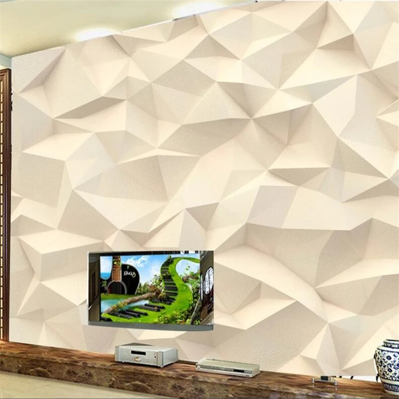 wellyu Custom wallpaper 3d mural modern fashion abstract triangle background wall living room bedroom mural papel de parede обои