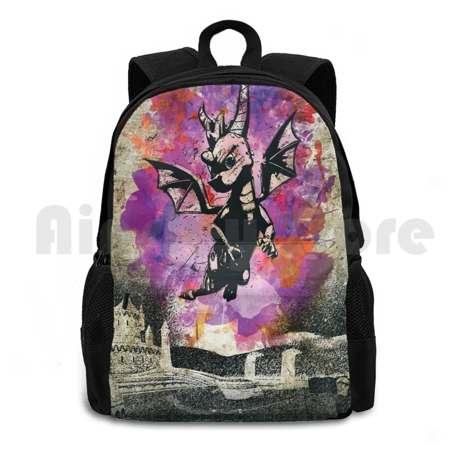 The Purple Dragon-Spyro Fanart Outdoor Hiking Backpack Riding Climbing Sports Bag Dragon Spyro Dragon Video Game Videogames